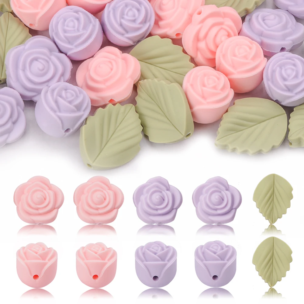 Baby Products Expo - LOFCA-Perles de dentition en silicone rose,