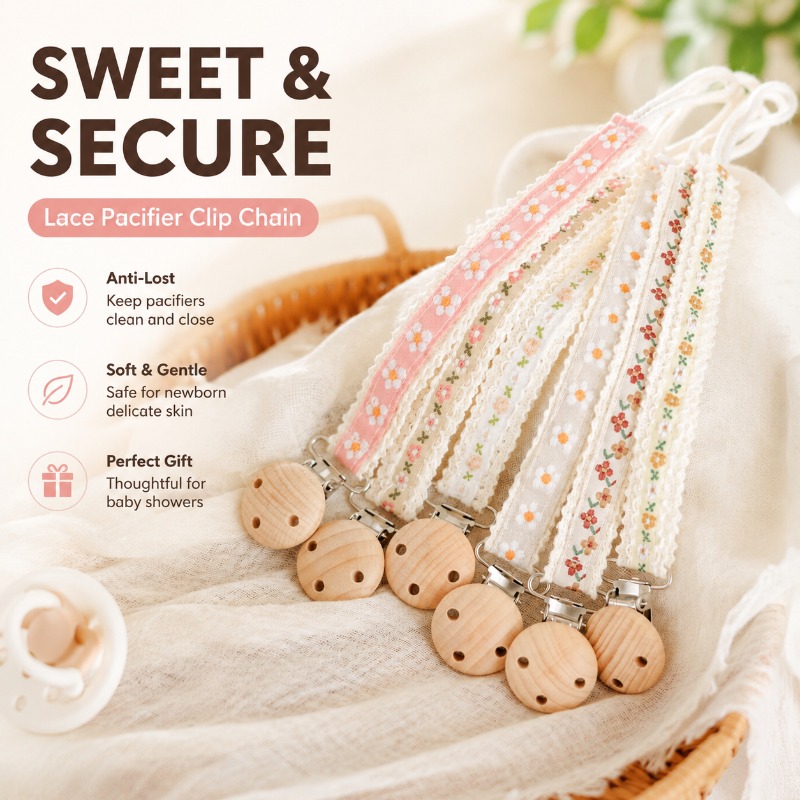 Baby Products For 1 Year Old - Chaîne de sucette en dentelle pour